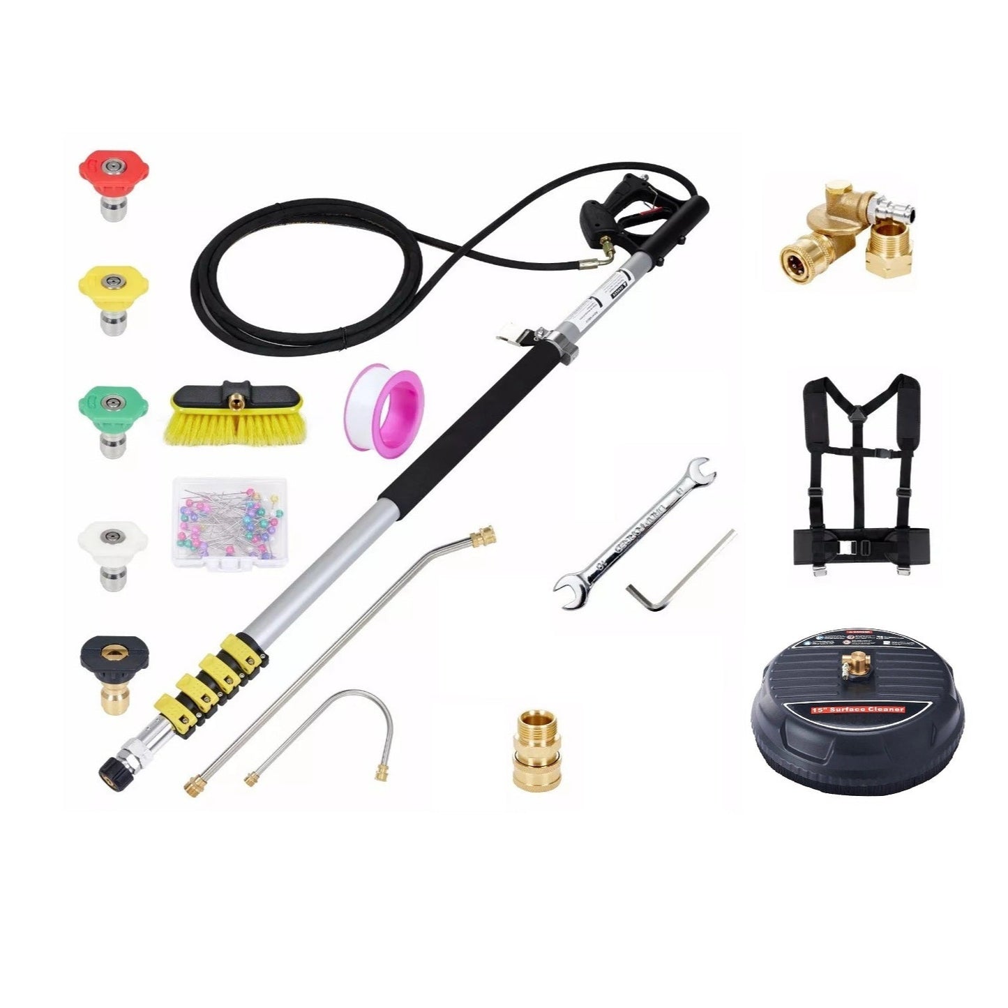 Roof Window Drains Fascia Cleaner Pressure Washer Telescopic Lance 5ft-20ft Full Set