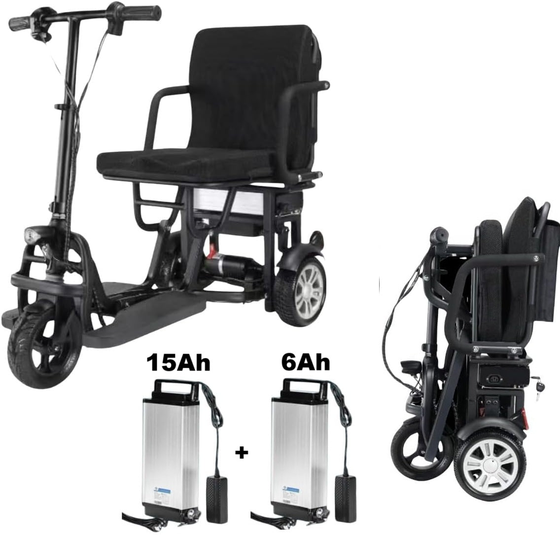 SCOTE-48350 Folding Mobility Scooter 3 Wheel Li-ion Dual Motor 700W, 20 Miles Range