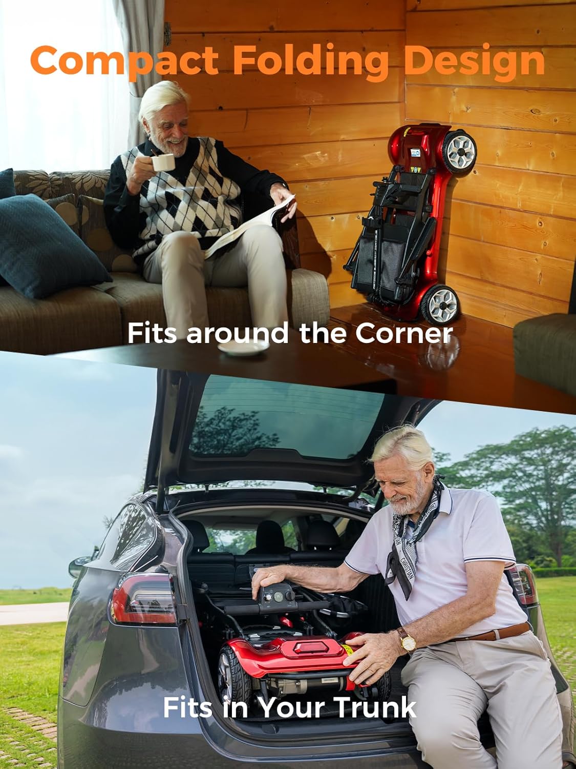 Mobility Scooter 18 Kg Lightweight Folding 12Ah Detachable Li-ion Battery