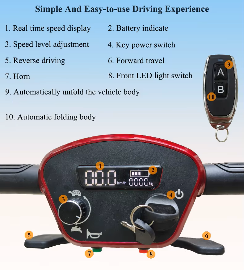 X5 Auto Folding Mobility Scooter With Removable Battery 24kg