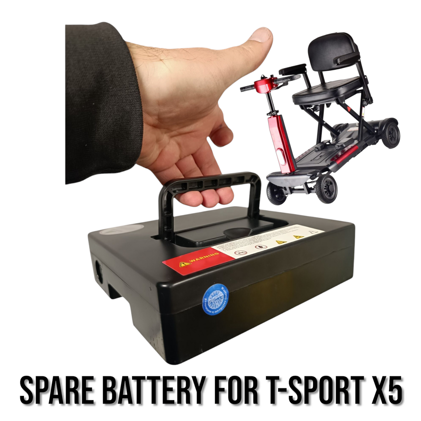 Replacement Battery Removable Rechargeable Lithium Battery Compatible with Zipper X5 And T-Sport X5 Folding Mobility Scooters