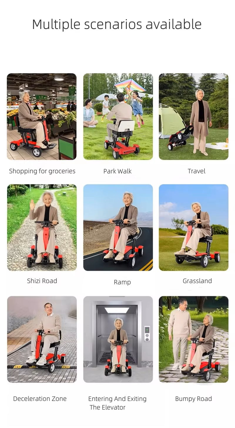 4 Wheel Folding Mobility Scooter, Only 24kg, 250W, SAi Intelligent