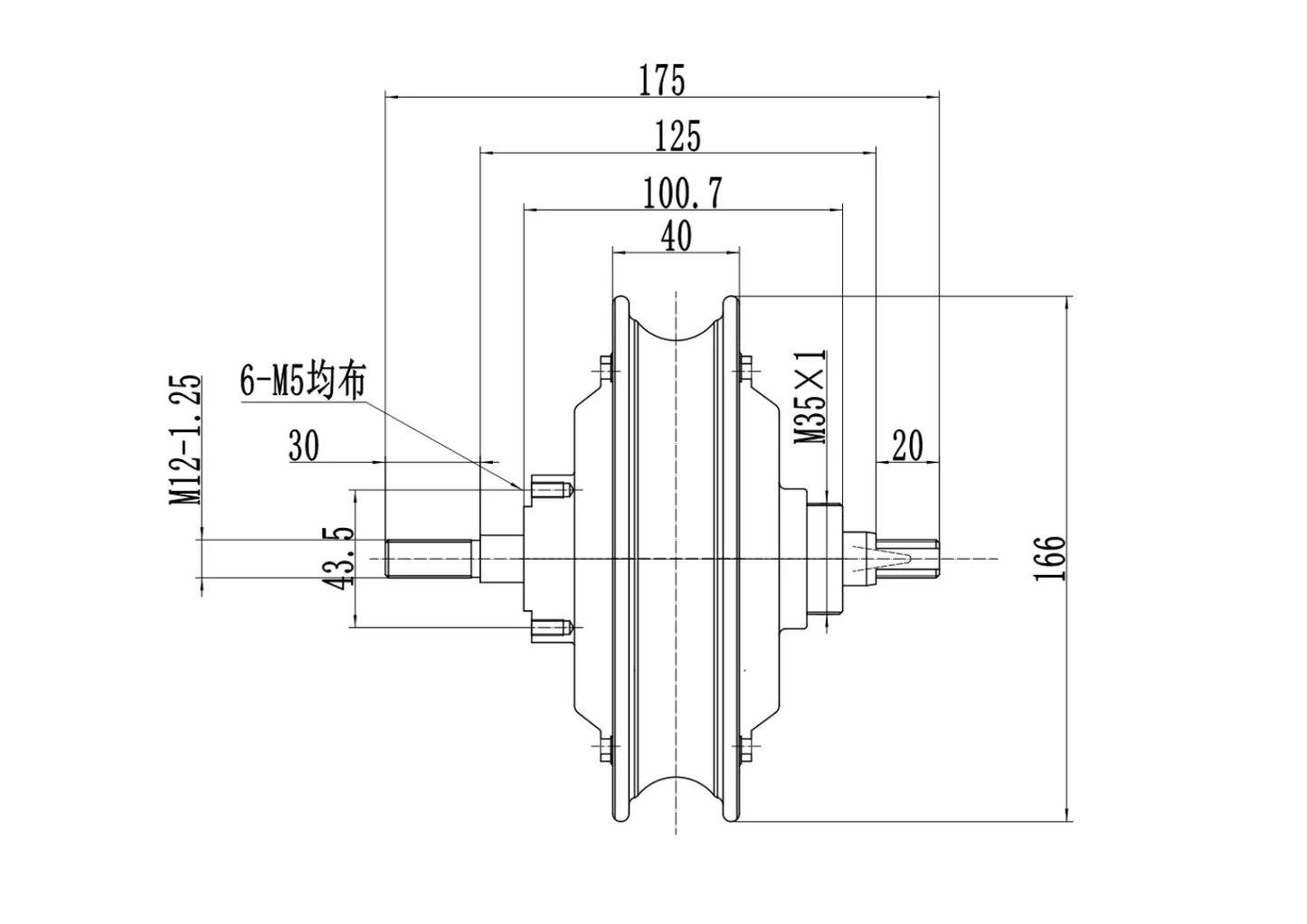 Motor For T-Sport es253 12inch 500w 36v/48v