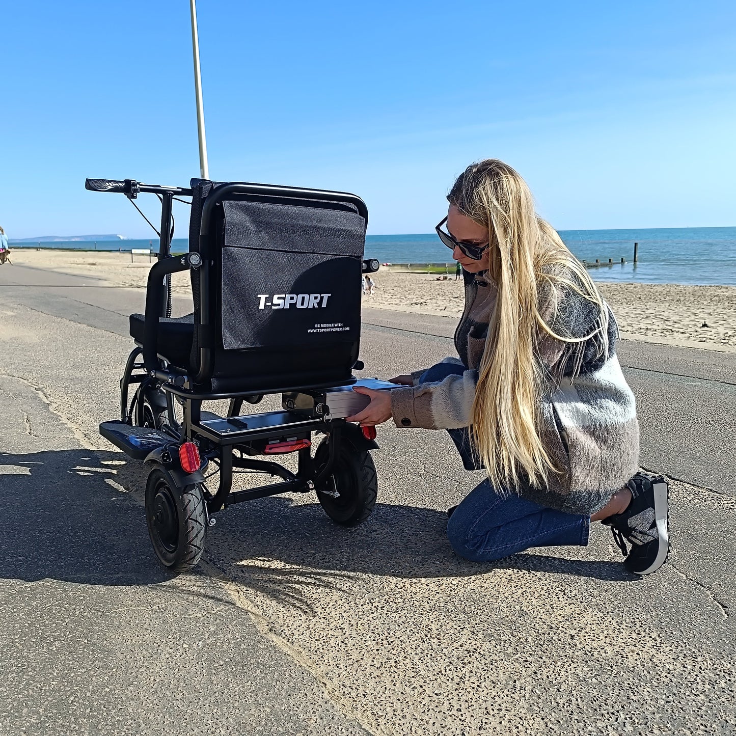 SCOTE-48350 Folding Mobility Scooter 3 Wheel Li-ion Dual Motor 700W, 20 Miles Range