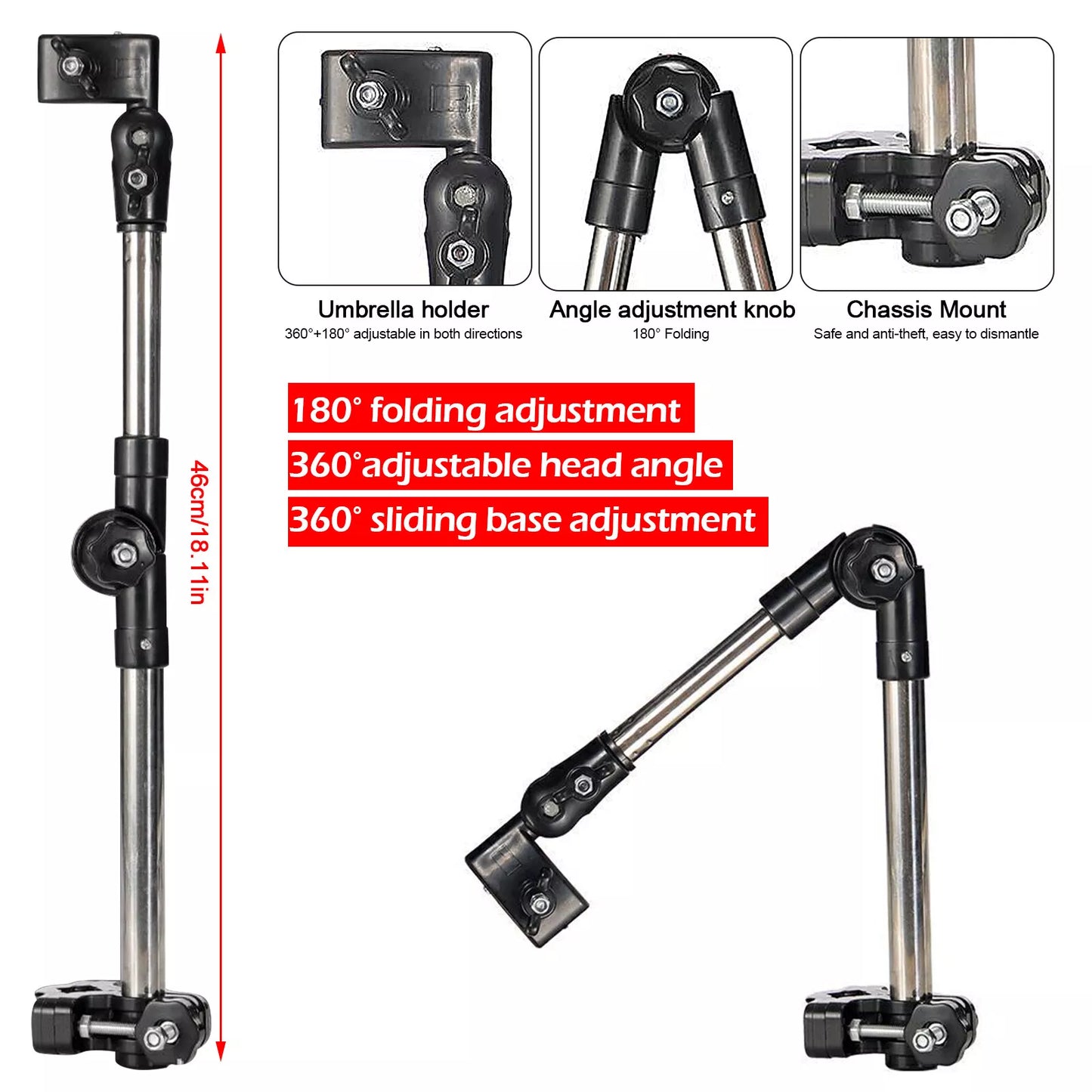 Umbrella Holder For Wheelchair, Mobility Scooter, Powerchair