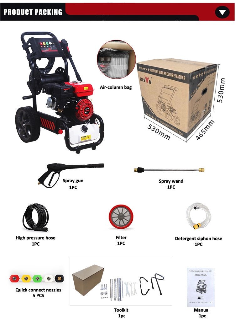 Petrol Pressure Washer Jet Wash Patio Cleaner 180 BAR 2610PSI
