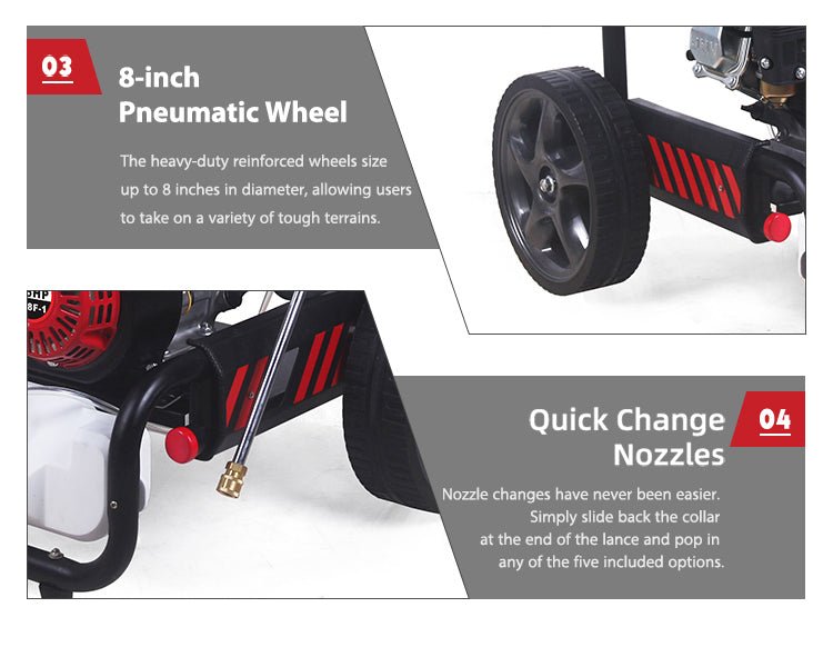 Petrol Pressure Washer Jet Wash Patio Cleaner 180 BAR 2610PSI