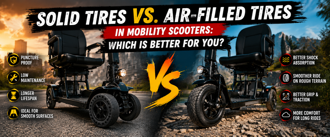 Solid Tires vs. Air-Filled Tires in Mobility Scooters: Which is Better for You?