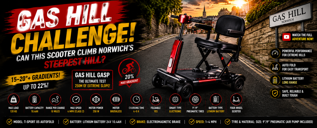 Can a X5 Mobility Scooter Climb Norfolk’s Steepest Hill? The Gas Hill Challenge