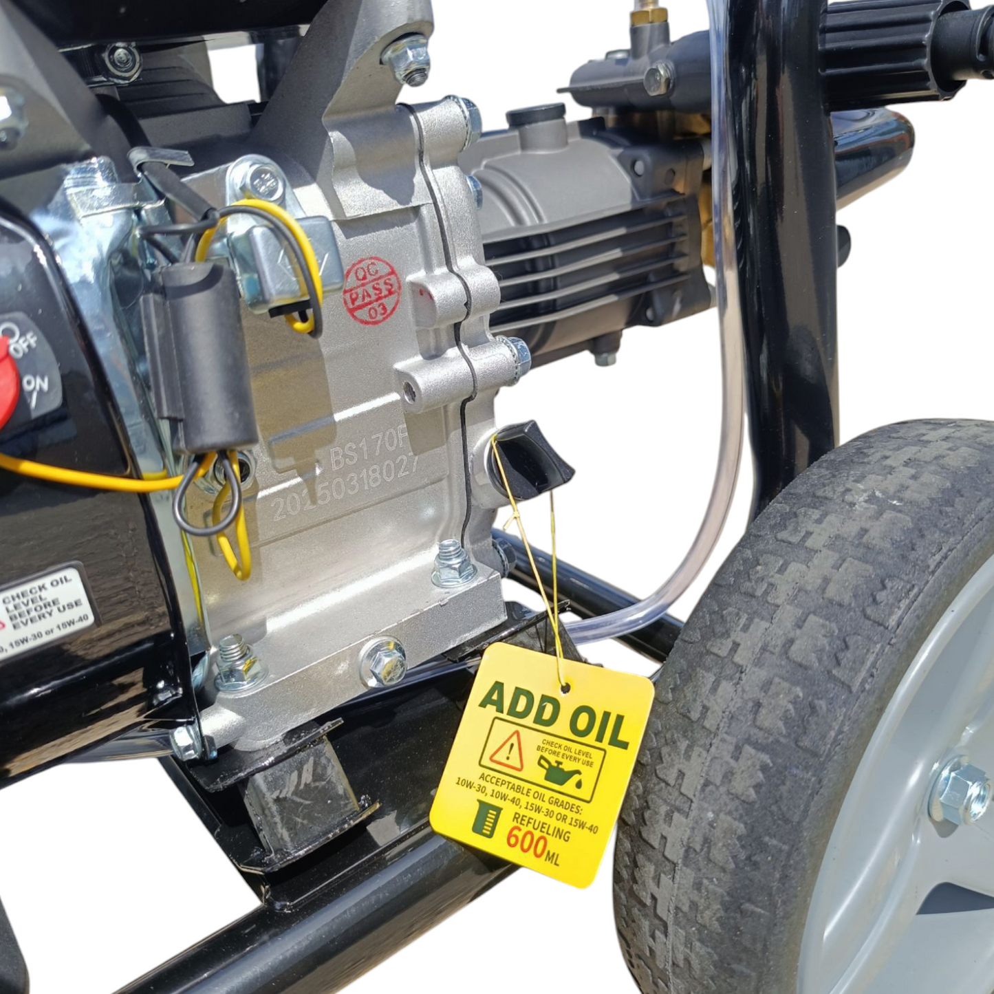 Bison BS180D-K High Pressure Petrol Washer 3950psi 275bar 8HP 20m Hose