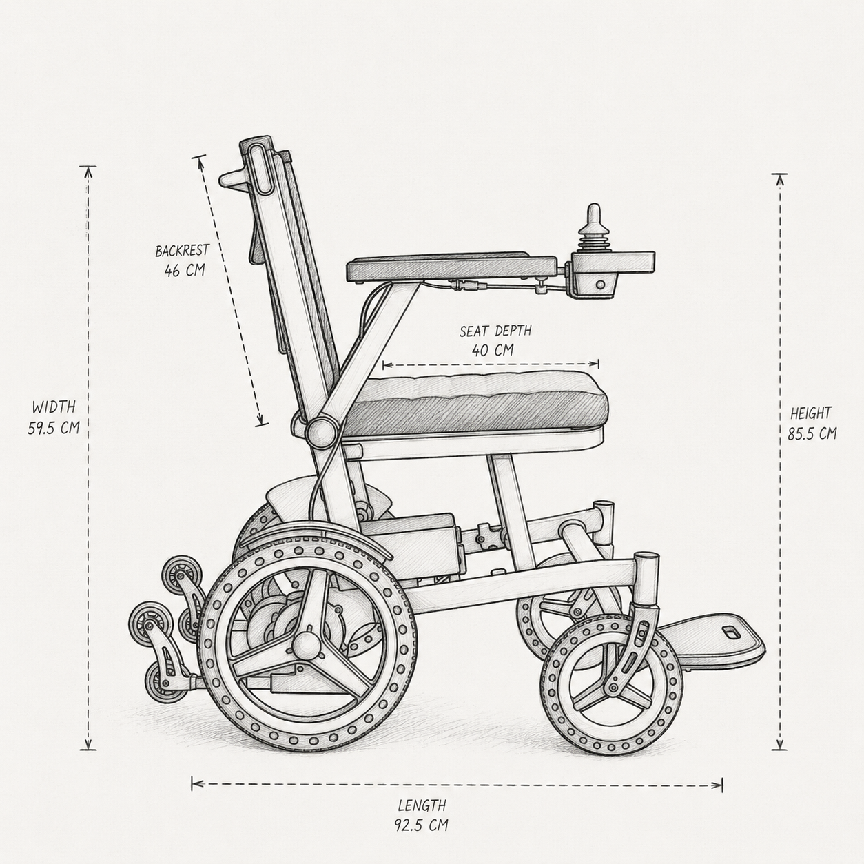 MAGNUM Lightweight Magnesium Folding Electric Wheelchair Powerchair 13 KG, Airline Friendly, Removable Battery