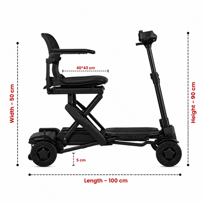 Explorer Auto Folding Mobility Scooter With Removable Battery 24kg, 12 Mile Range