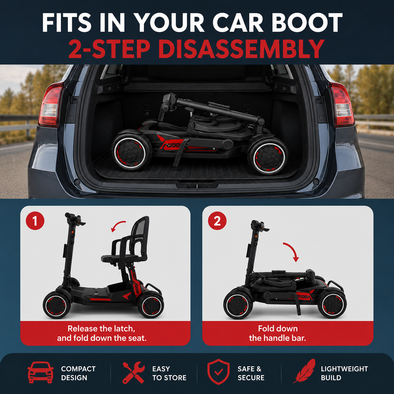 YL-996 Folding Mobility Scooter  Lightweight 19kg 2026 Model