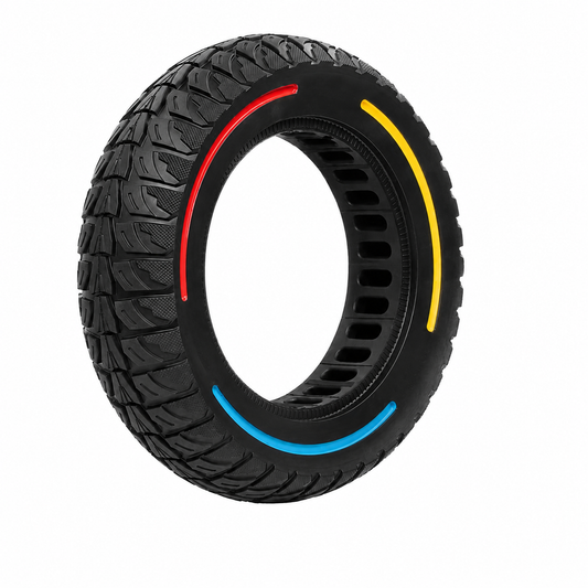 10 x 2.5 Solid Off Road Tubeless Tyre For SCOTE-48350 Multi Colour Stripes