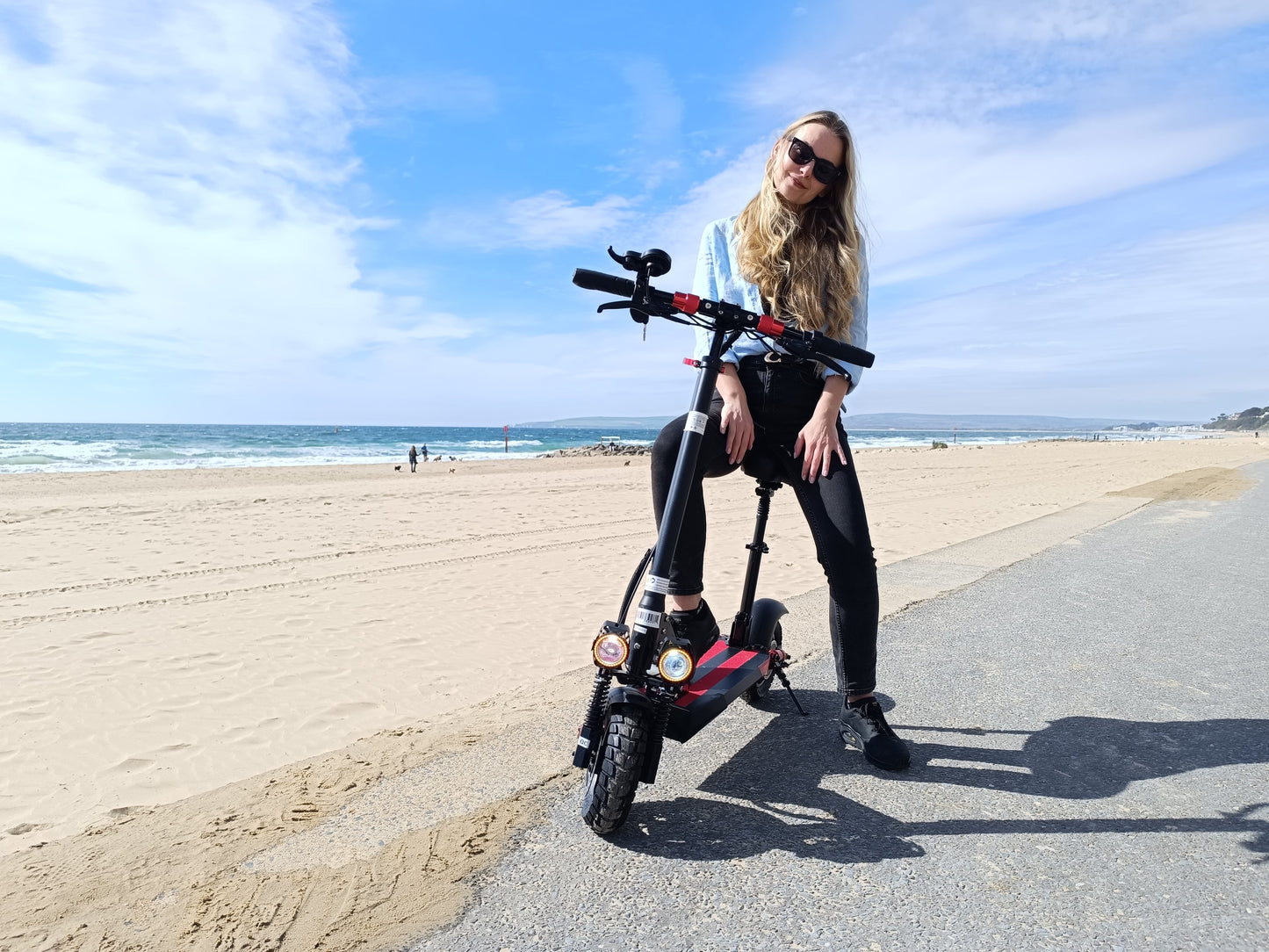 Electric Scooter With Seat for Adults, 20 Miles Range, Folding, 3 Speed Modes M4