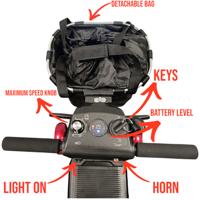 Mobility Scooter Folding With Detachable Li-ion Battery Lightweight 19KG UK