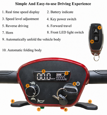 X5 Auto Folding Mobility Scooter With Removable Battery 24kg, 12 Mile Range