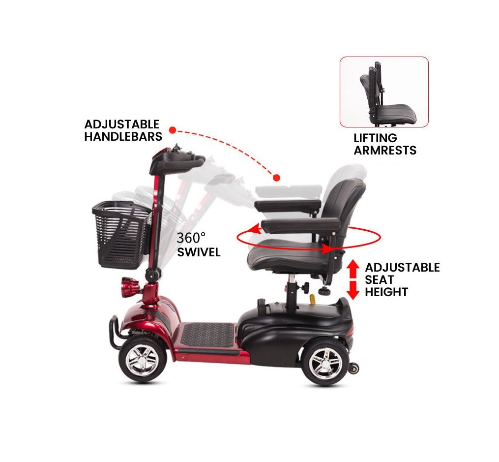 Pavement Legal Electric Mobility Scooter With 12 Ah Removable Battery