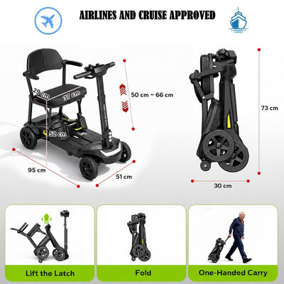YL-985S Folding Mobility Scooter, Lightweight, 12 Mile Range