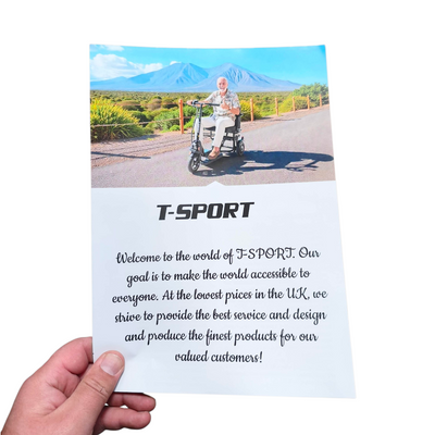 FREE Brochure of T-Sport Mobility Scooters