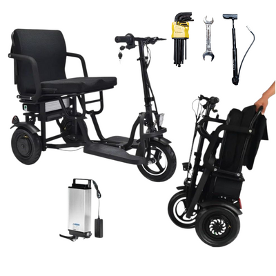 SCOTE-48350 Folding Mobility Scooter 3 Wheel Li-ion Dual Motor 700W, 20 Miles Range