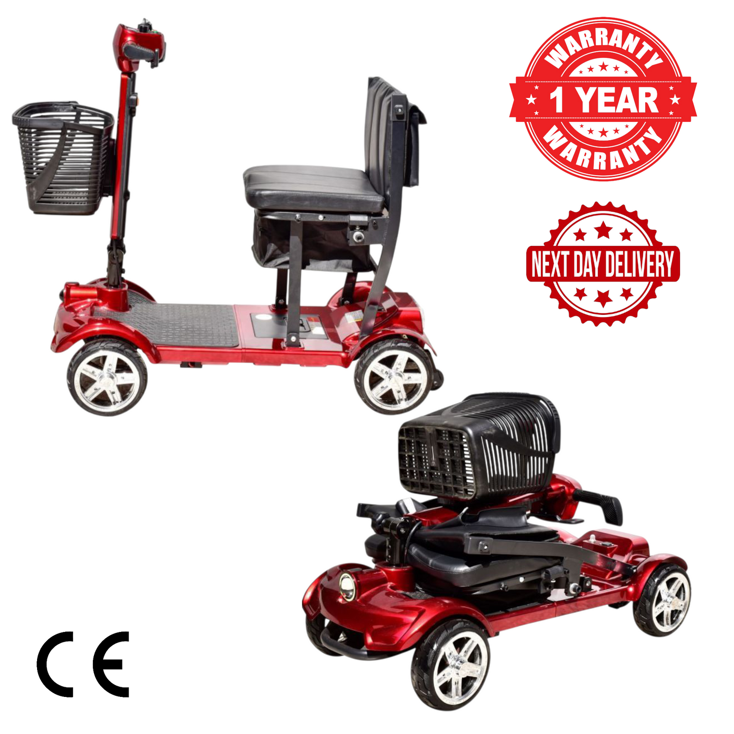 X7 Folding Electric Mobility Scooter With Double Battery Compartments