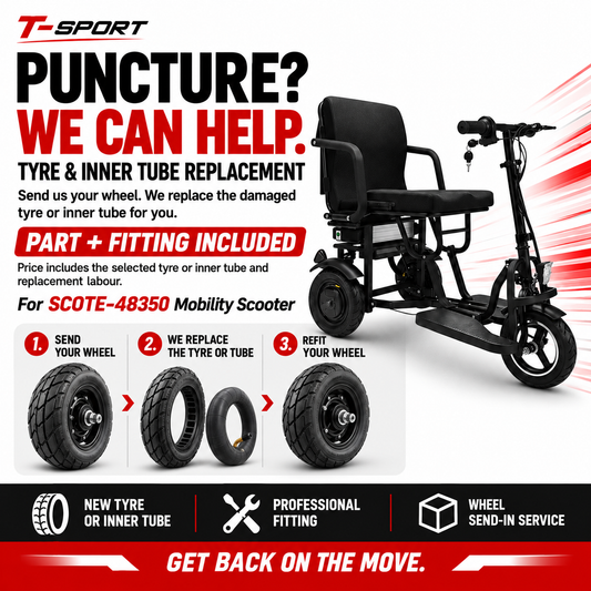 Tyre or Inner tube replacement service for SCOTE-48350 Mobility Scooter