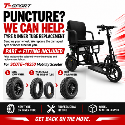 Tyre or Inner tube replacement service for SCOTE-48350 Mobility Scooter