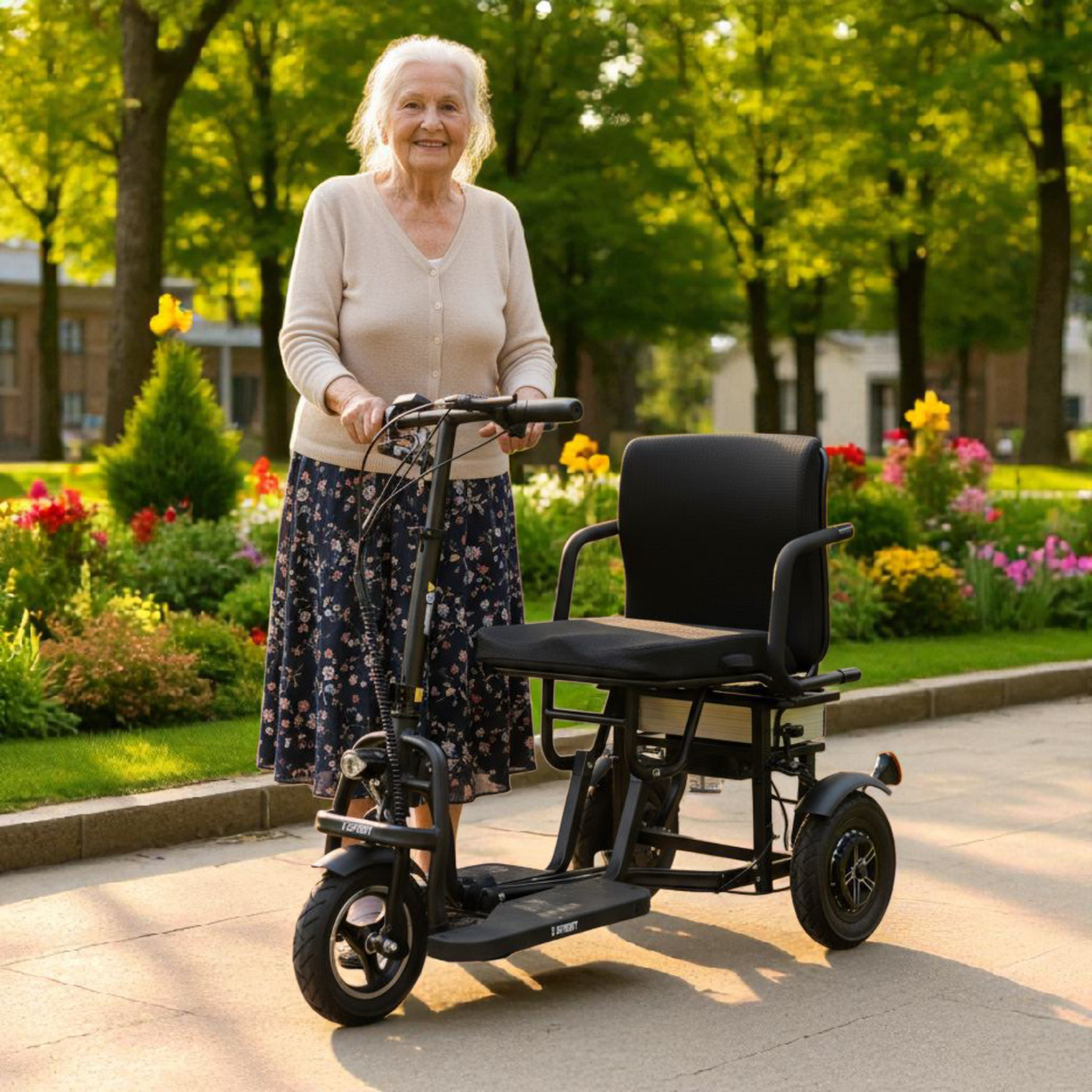 SCOTE-48350 Folding Mobility Scooter 3 Wheel Li-ion Dual Motor 700W, 20 Miles Range