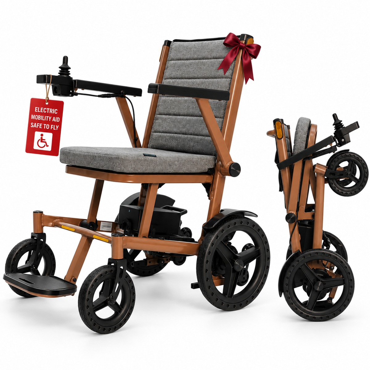 Magnum Lightweight Folding Powerchair 13 KG, Travel Friendly, Removable Battery