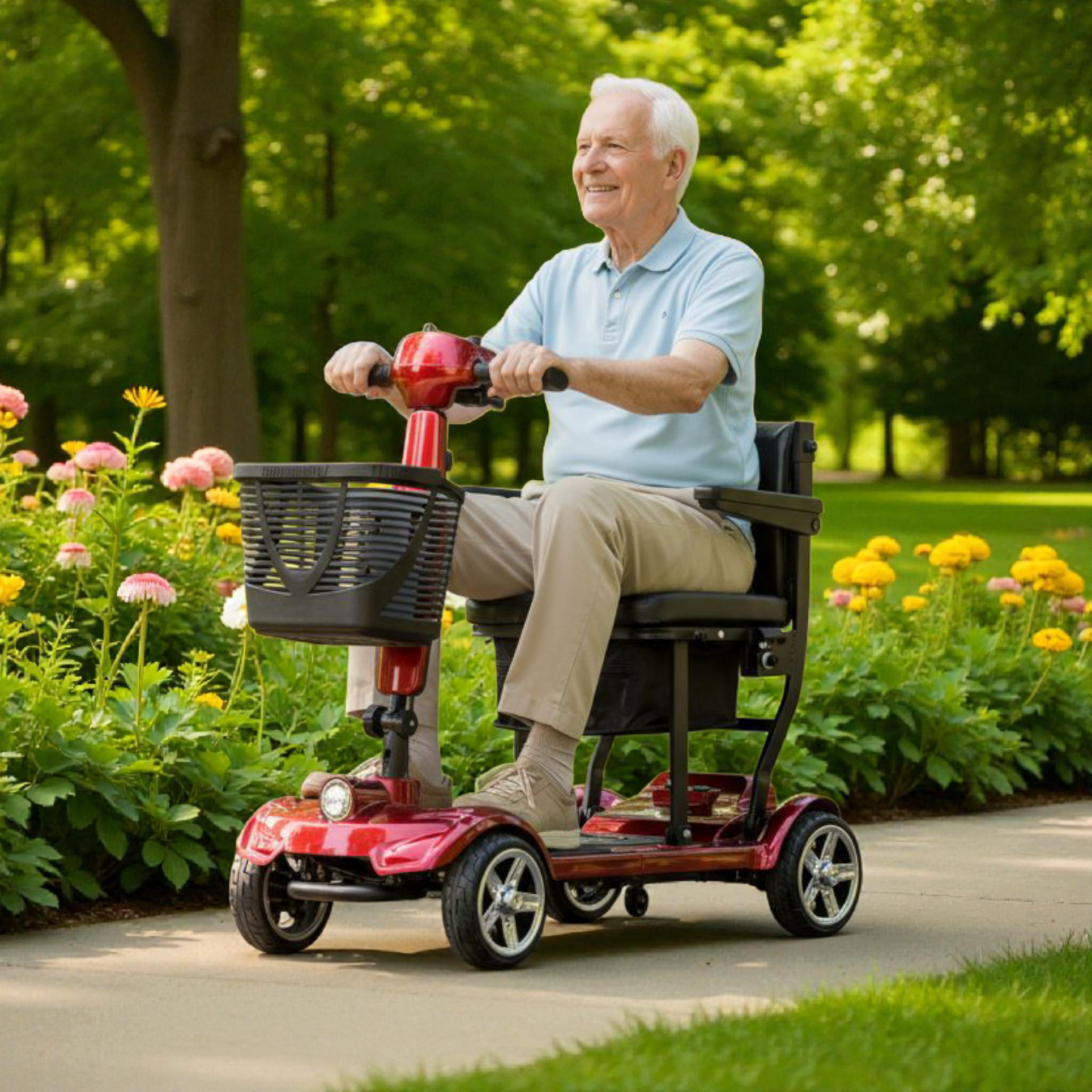 X7 Folding Electric Mobility Scooter With Double Battery Compartments