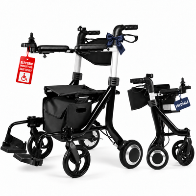 AirWalker Foldable Electric Rollator Powerchair, 500W, Removable Battery
