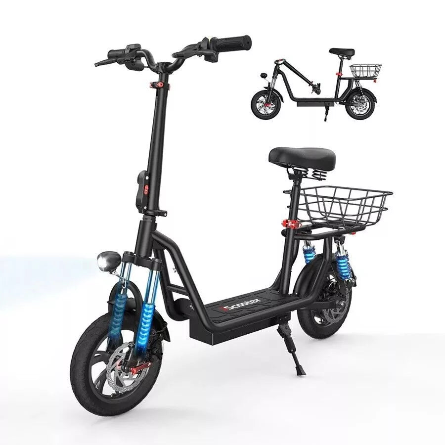 Electric Scooter with Seat Adult 500W Folding E-Scooter 18M Range