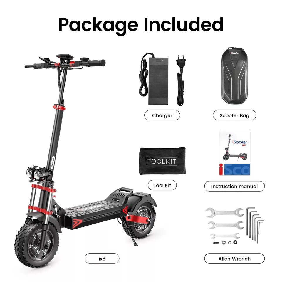 Electric Scooter 2400W 48V 20AH Off-Road E-Scooter 12" Adult 38MPH