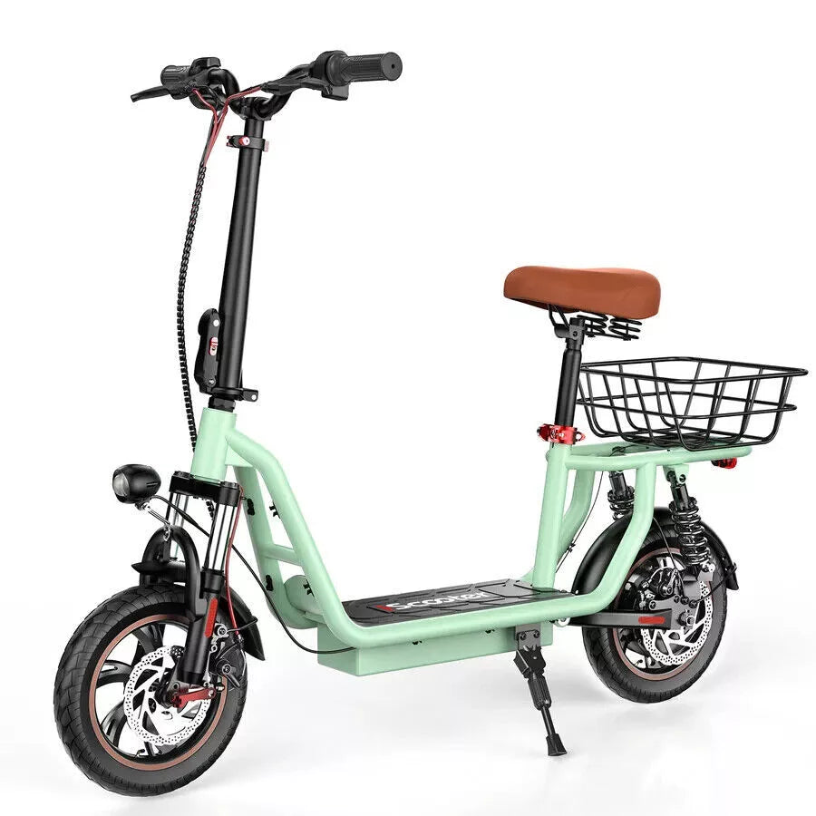 Electric Scooter with Seat Adult 500W Folding E-Scooter 18M Range