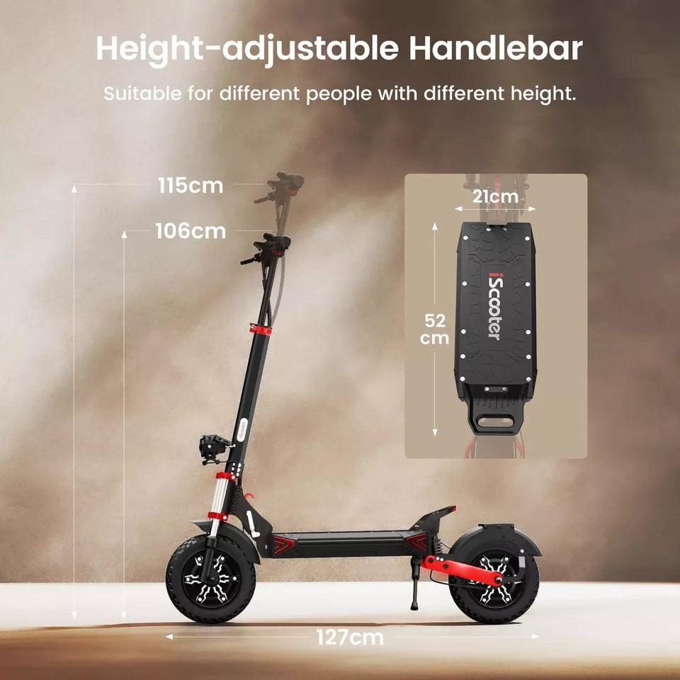 Electric Scooter 2400W 48V 20AH Off-Road E-Scooter 12" Adult 38MPH