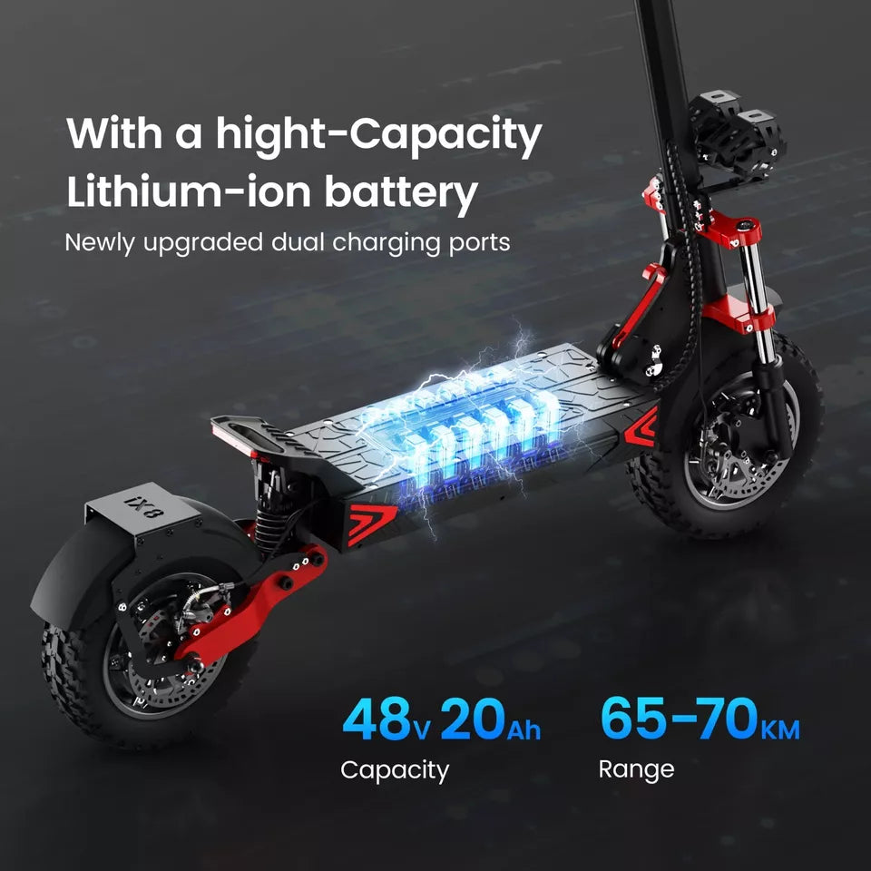 Electric Scooter 2400W 48V 20AH Off-Road E-Scooter 12" Adult 38MPH