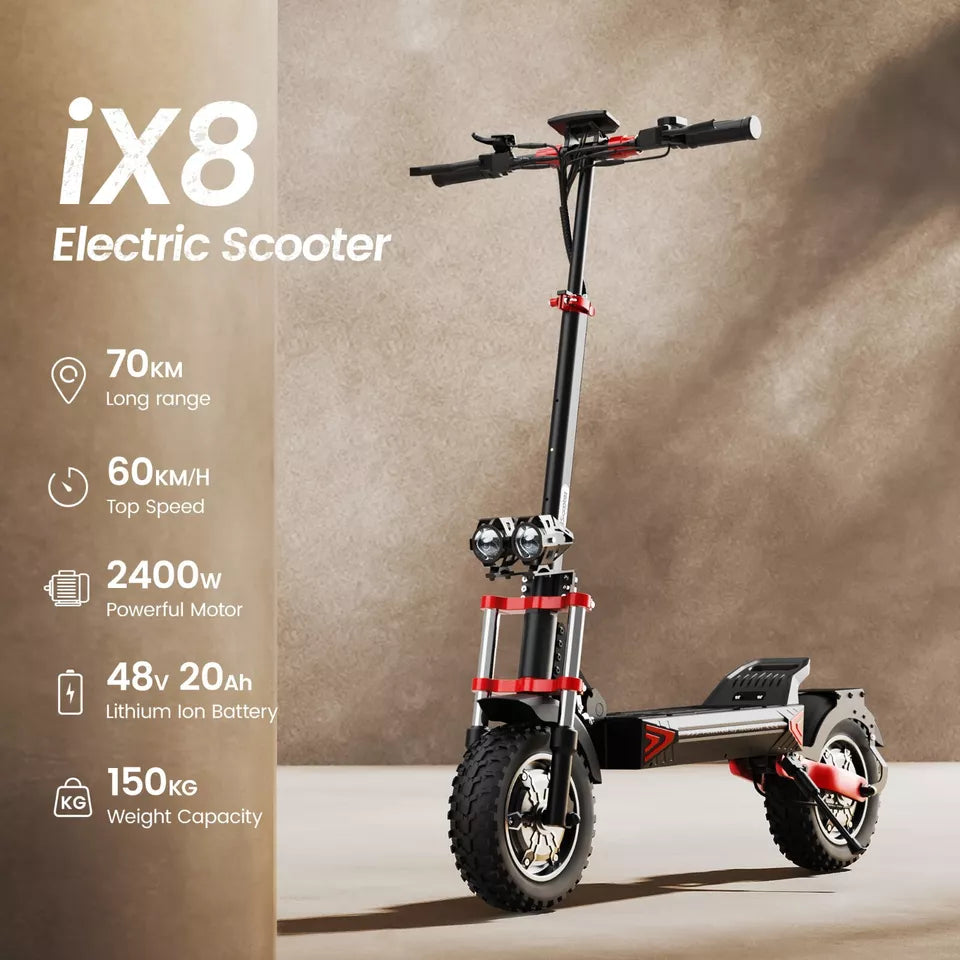 Electric Scooter 2400W 48V 20AH Off-Road E-Scooter 12" Adult 38MPH