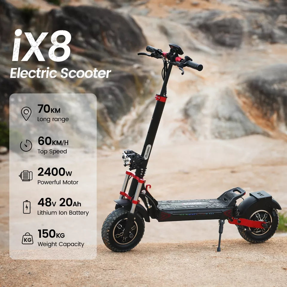 Electric Scooter 2400W 48V 20AH Off-Road E-Scooter 12" Adult 38MPH