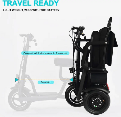 Folding Mobility Scooter 3 Wheel Li-ion 15Ah Dual Motor 700W