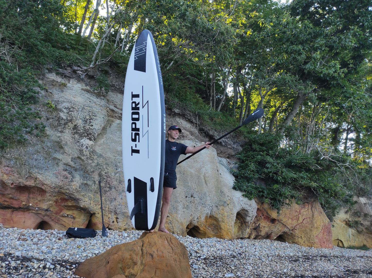 Inflatable Paddle Board SUP Black 10'6"