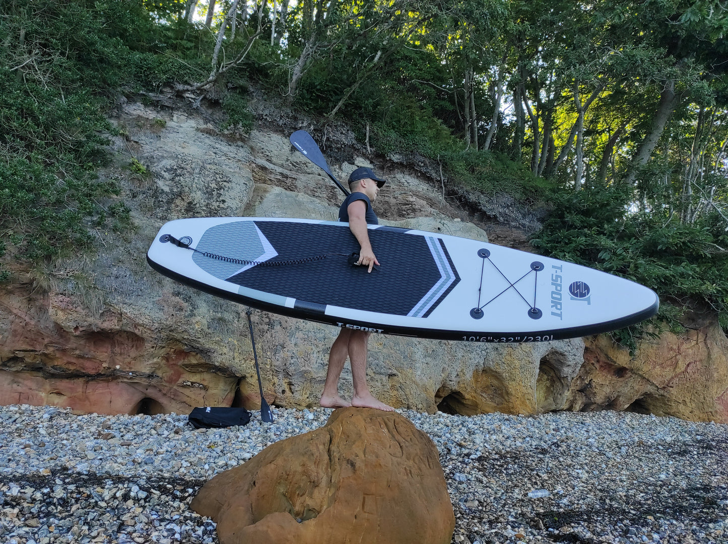 Inflatable Paddle Board SUP Black 10'6"