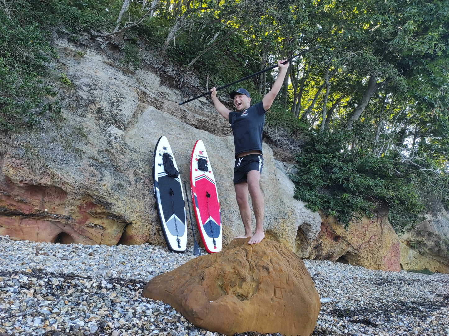 Inflatable Paddle Board SUP Black 10'6"