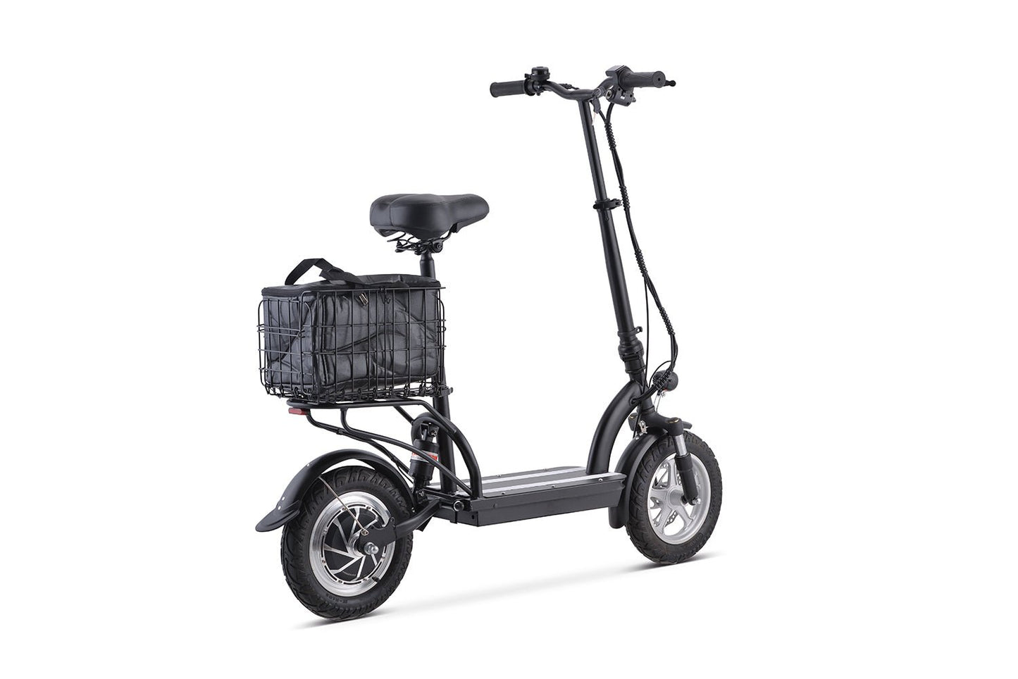 Electric Scooter With Seat And Basket Folding 10AH 350W Black i43