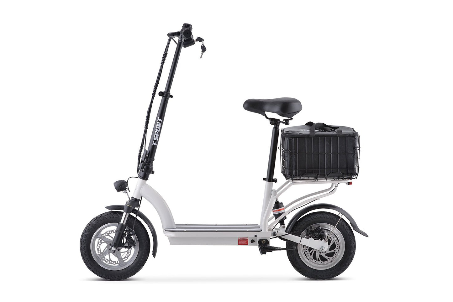 Electric Scooter With Seat And Basket Folding Adult 10AH 350W White i43