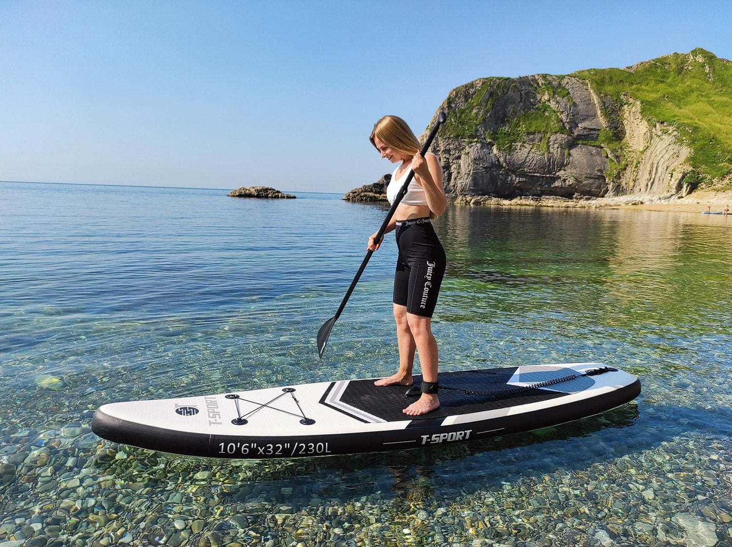 Inflatable Paddle Board SUP Black 10'6"