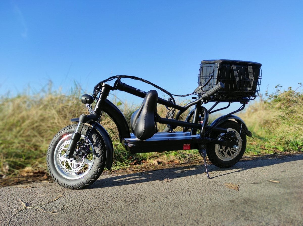 Electric Scooter With Seat And Basket Folding 10AH 350W Black i43