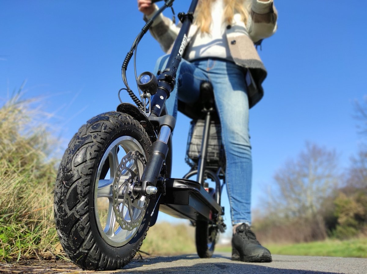 Electric Scooter With Seat And Basket Folding 10AH 350W Black i43