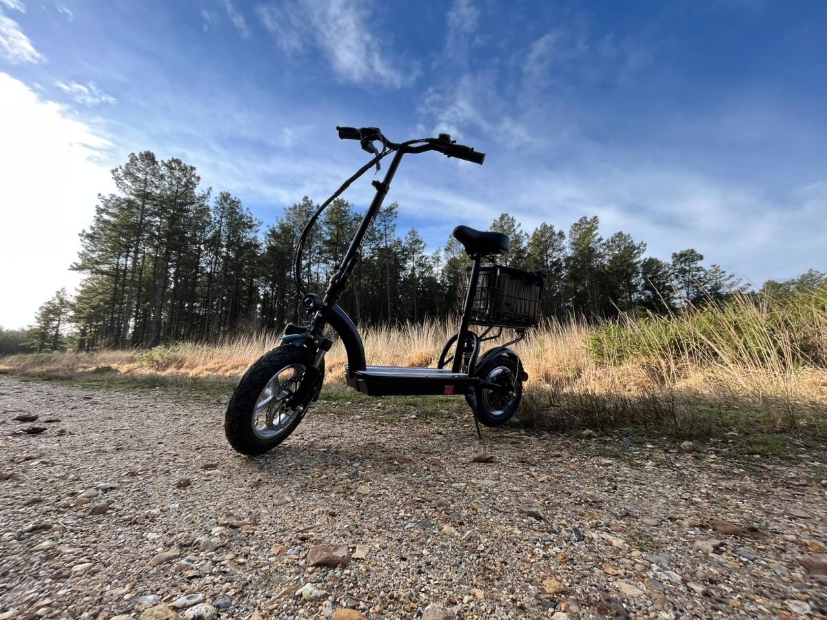 Electric Scooter With Seat And Basket Folding 10AH 350W Black i43