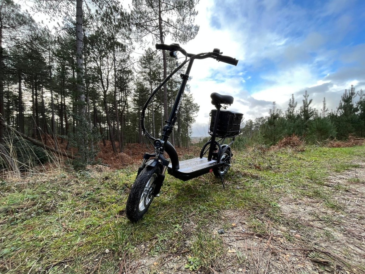 Black Electric Scooter with Suspension